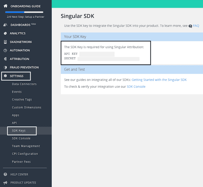 Singular API key