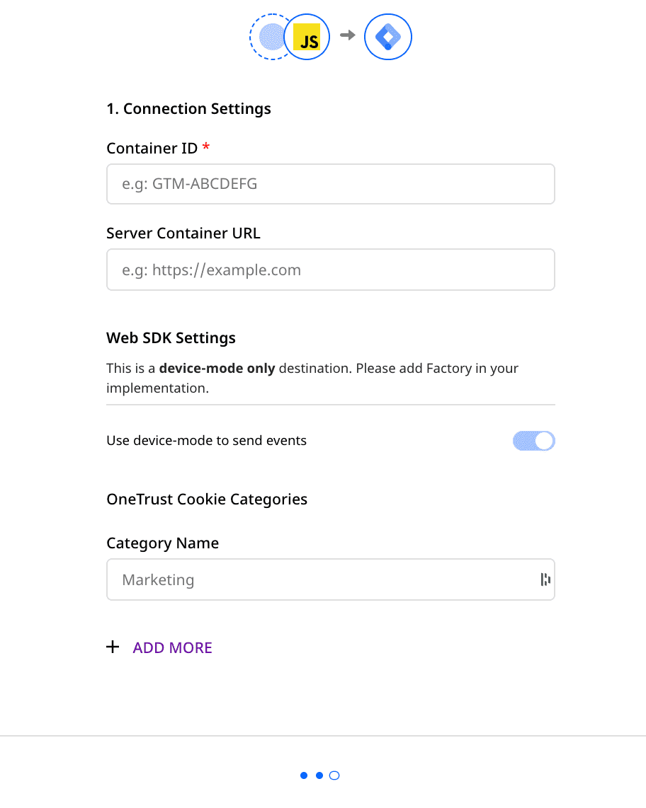 gtm connection settings